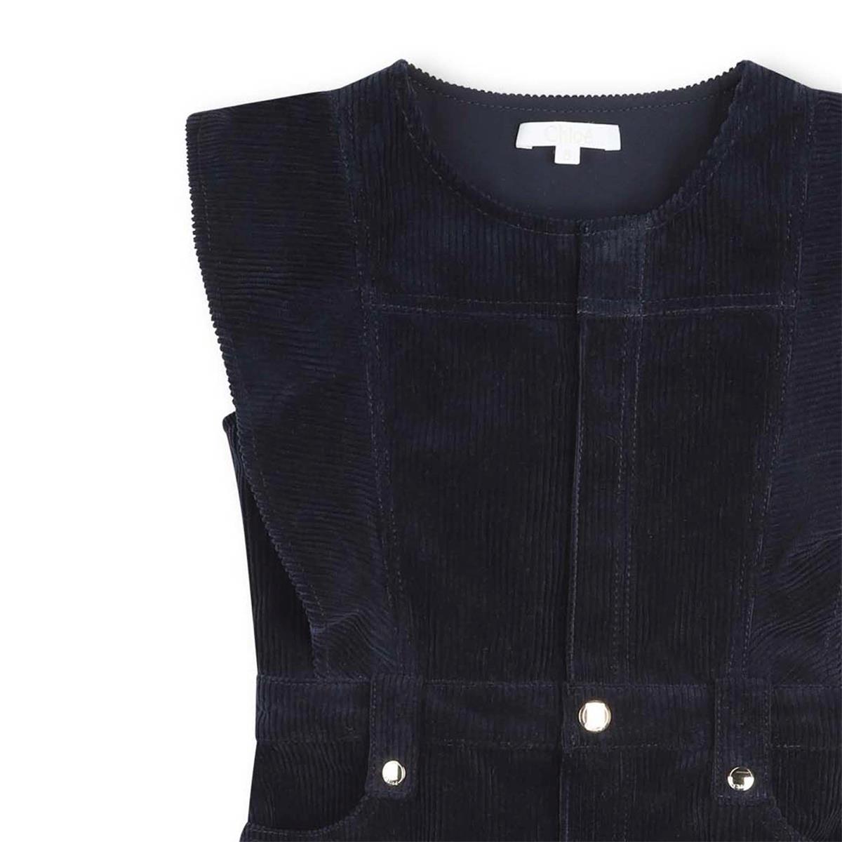 Girls Dark Blue Cotton Dress