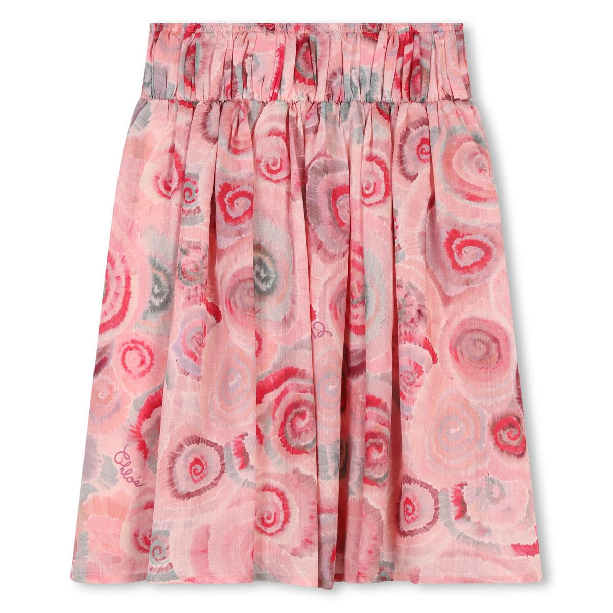 Girls Pink Flower Wool Skirt