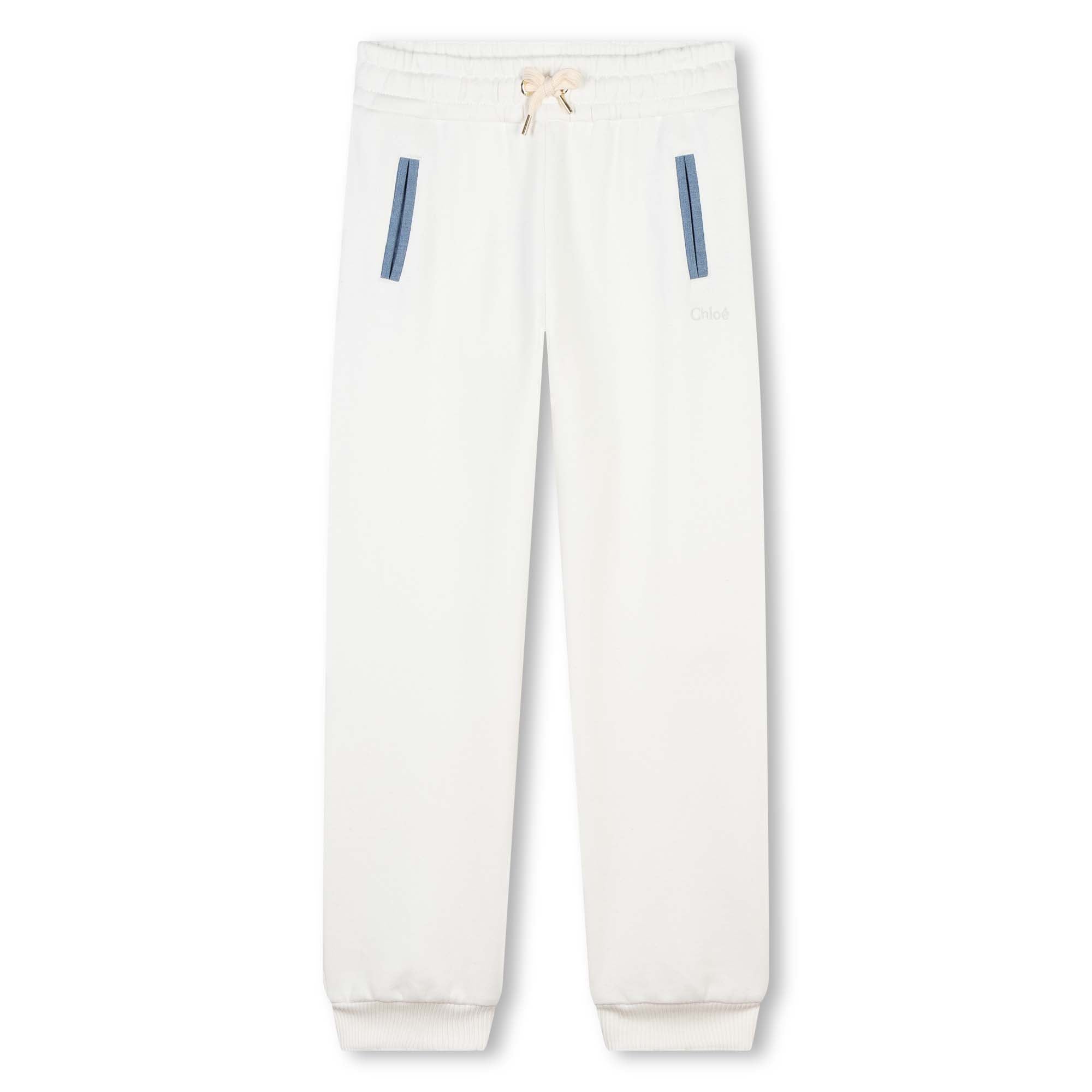 Girls White Cotton Trousers