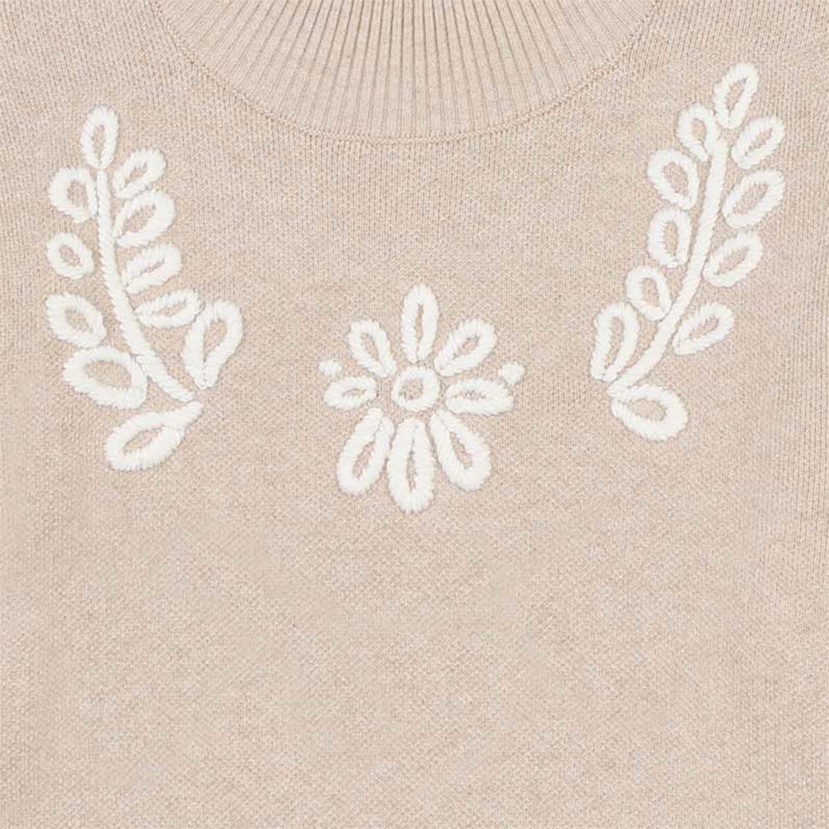 Girls Beige Turtleneck Sweater