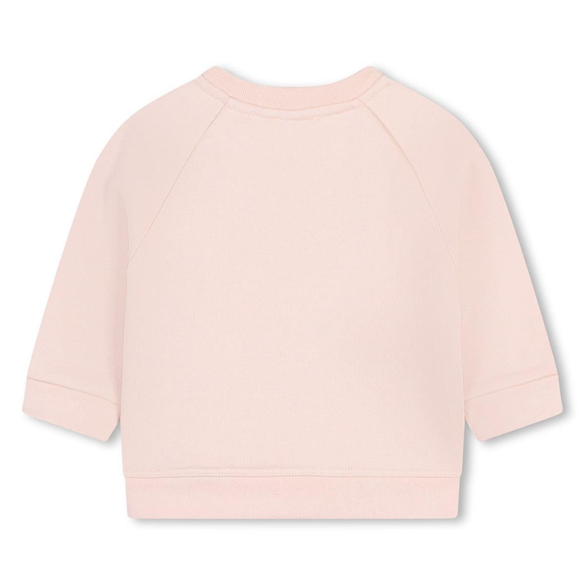 Baby Girls Pink Logo Cotton Sweatshirt