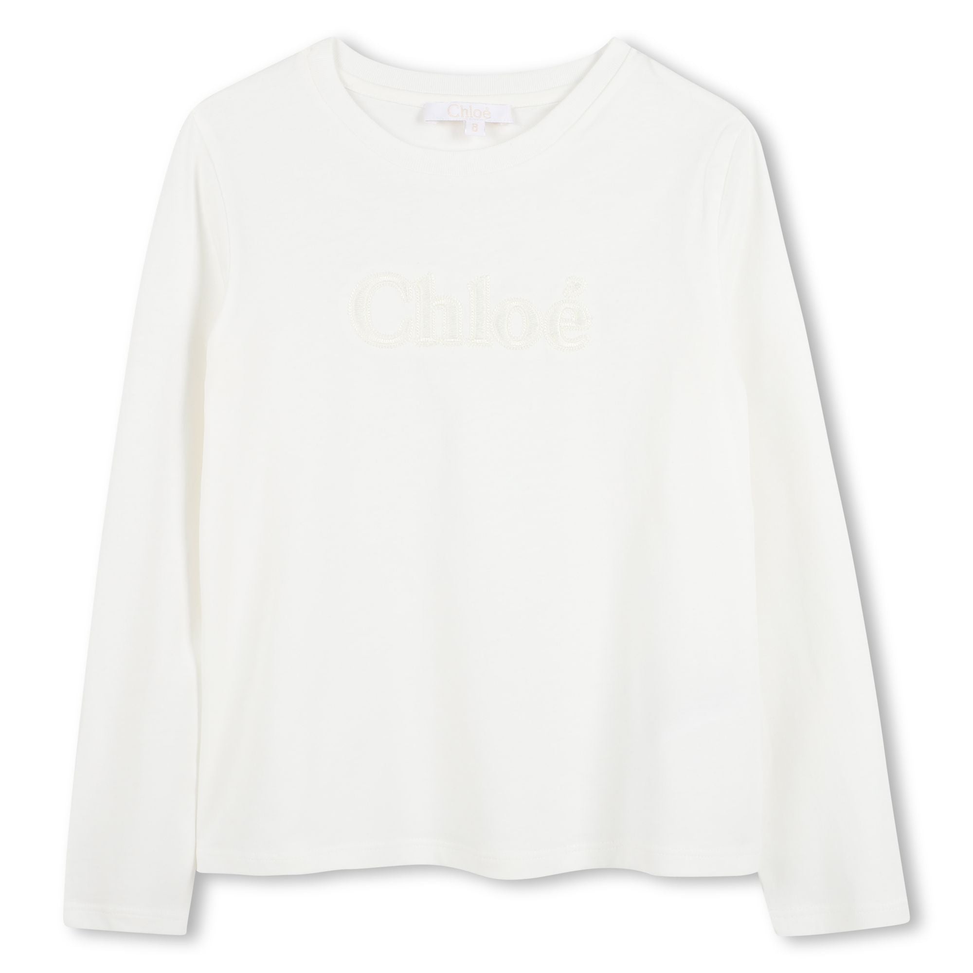 Girls White Logo Cotton T-Shirt