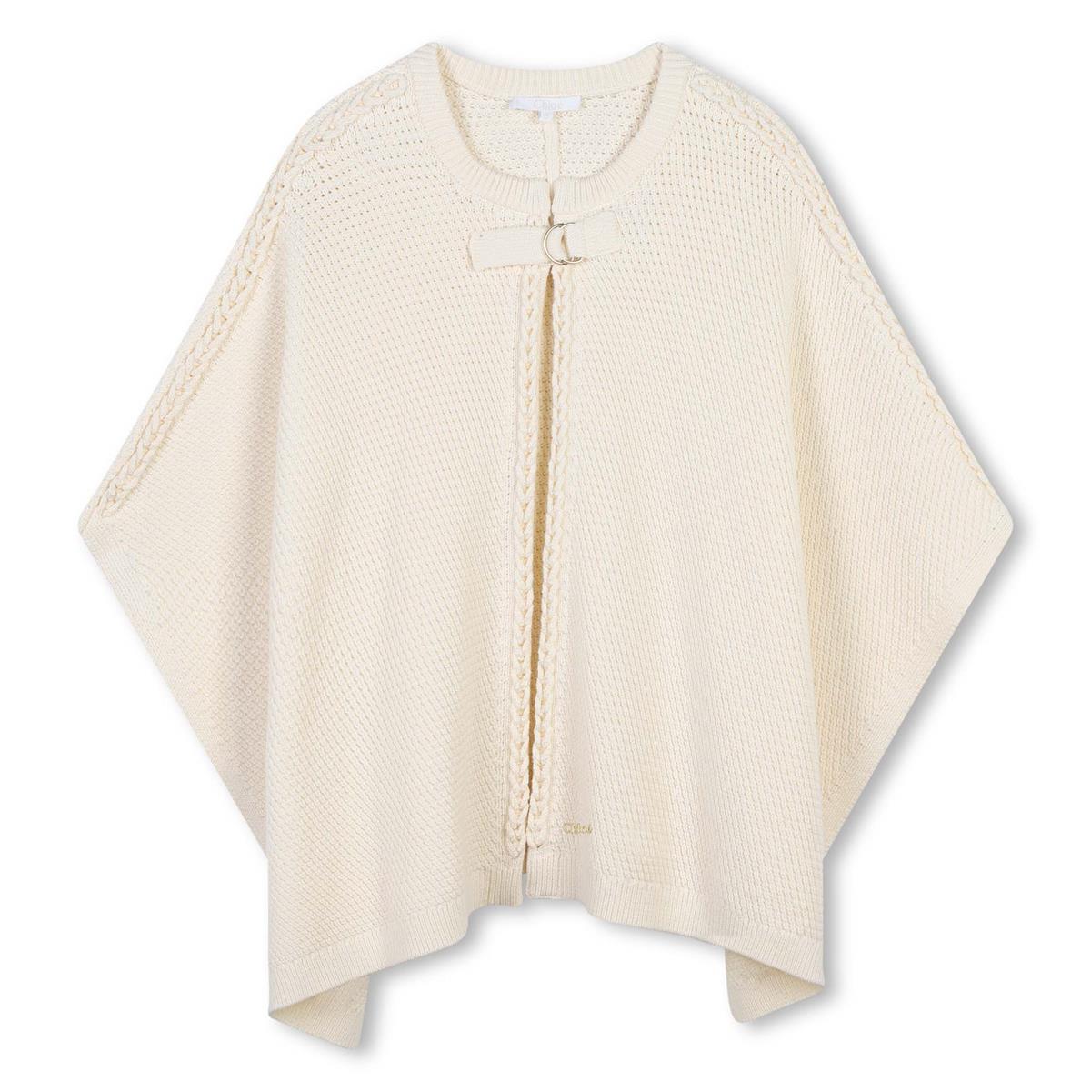 Girls White Cotton Cape