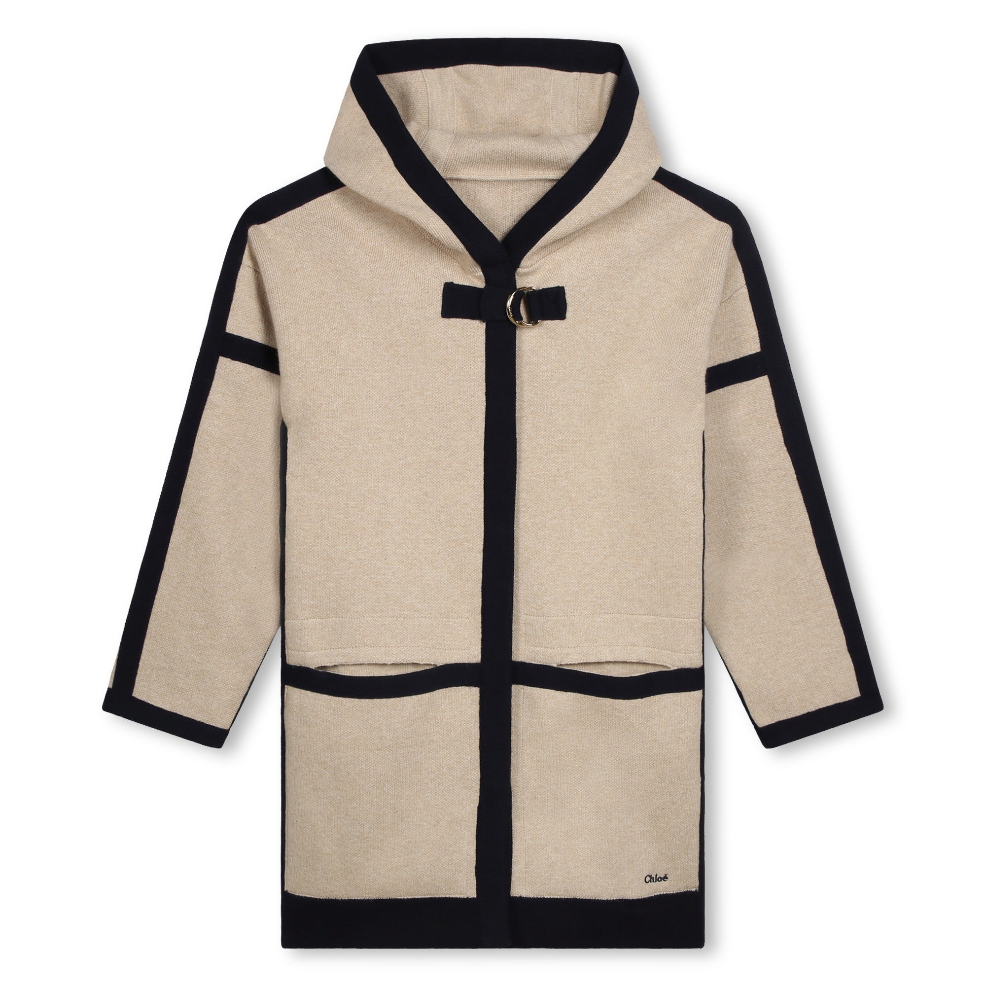 Girls Beige Cotton Coat