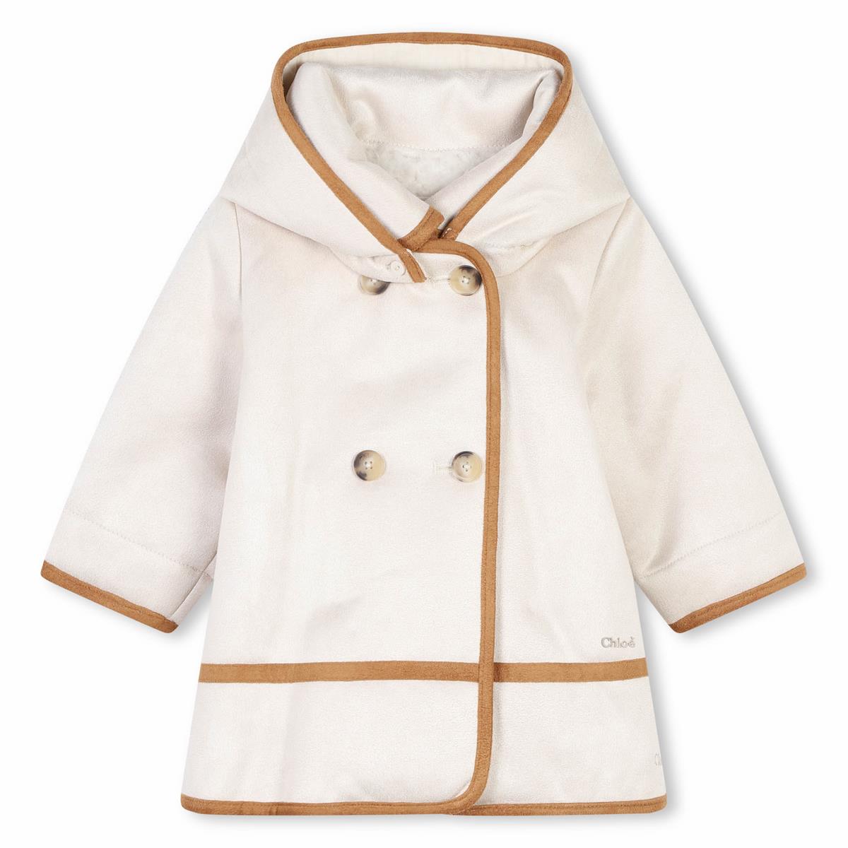 Baby Girls Beige Hooded Coat