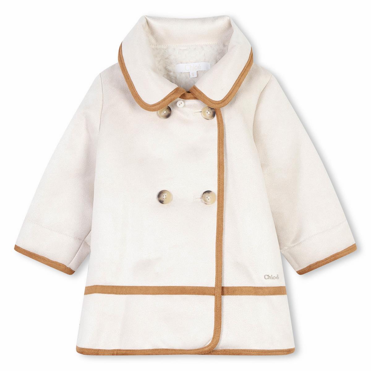 Baby Girls Beige Hooded Coat