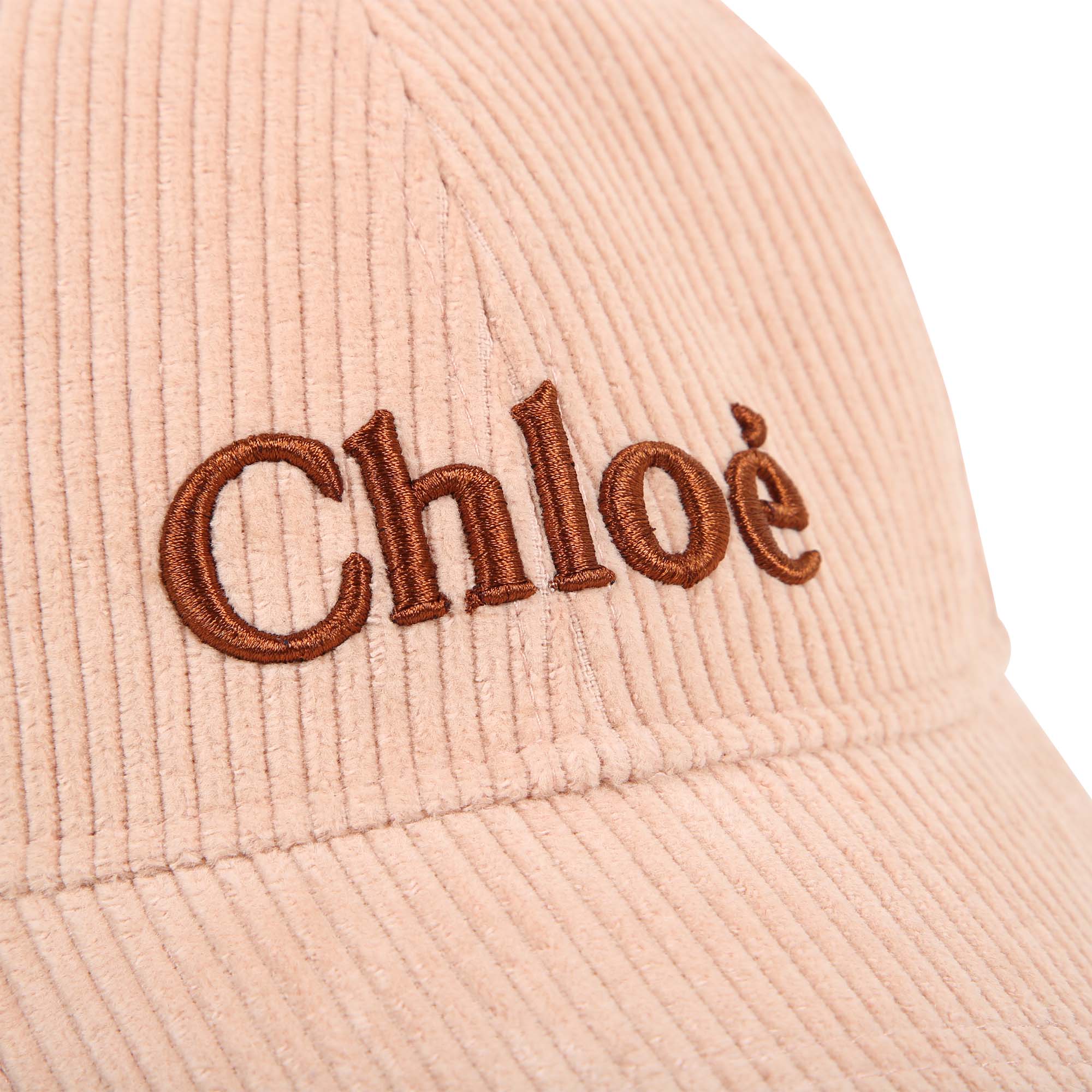 Girls Pink Logo Corduroy Baseball Cap