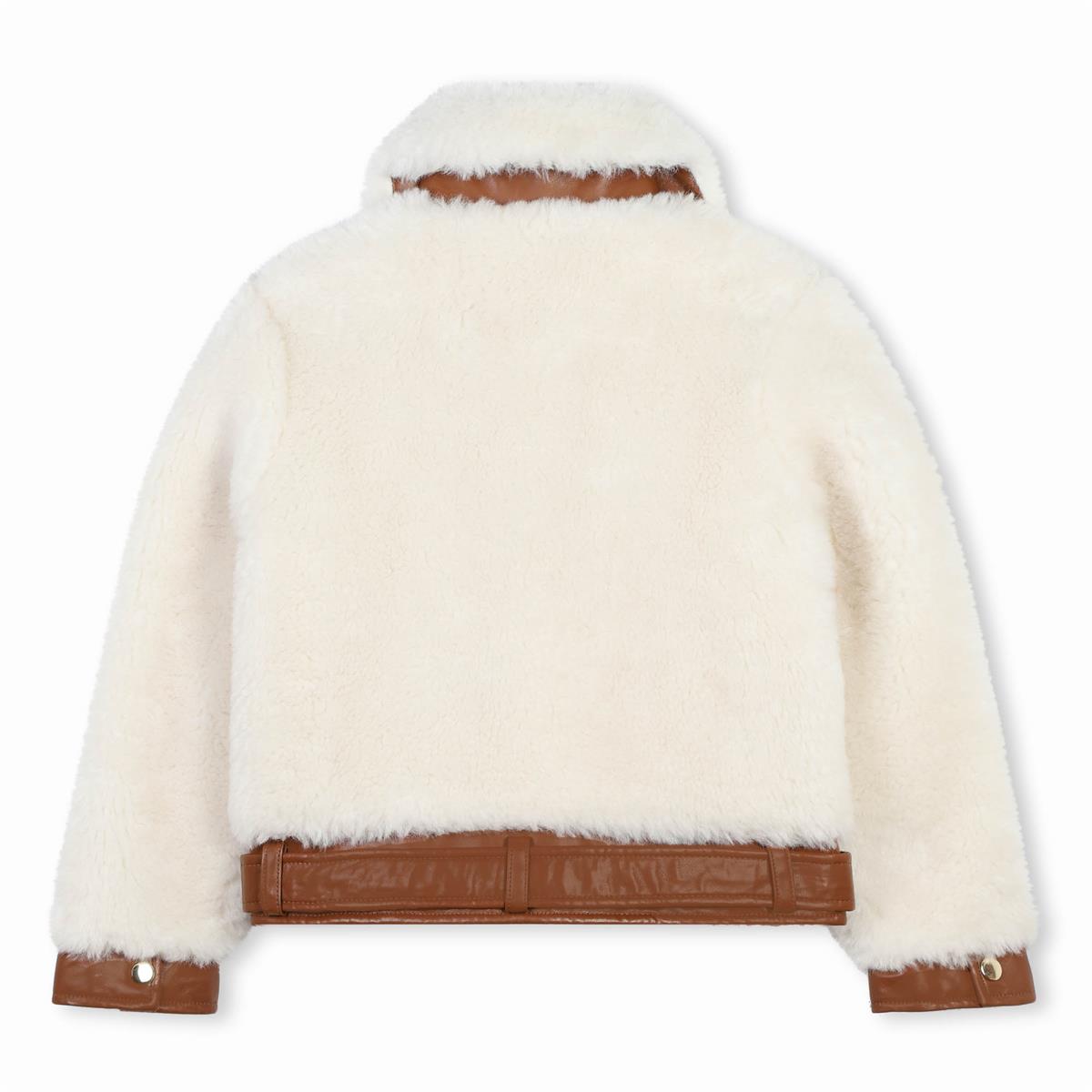 Girls Beige Fur Jacket