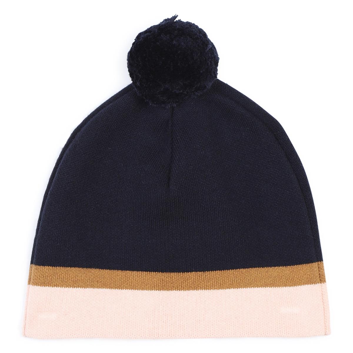 Girls Dark Blue Logo Cotton Hat