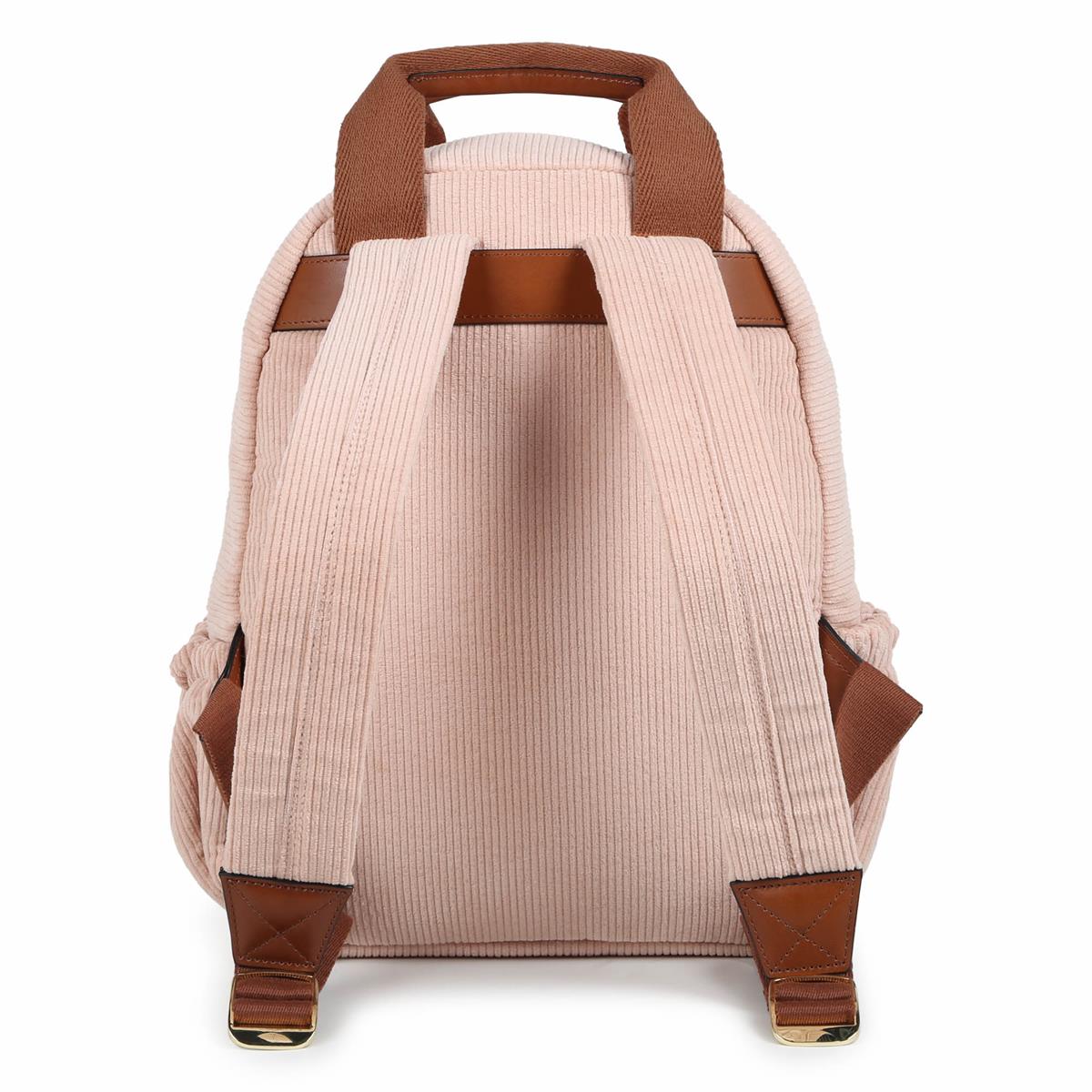 Girls Pink Corduroy Backpack(36x28x12cm)