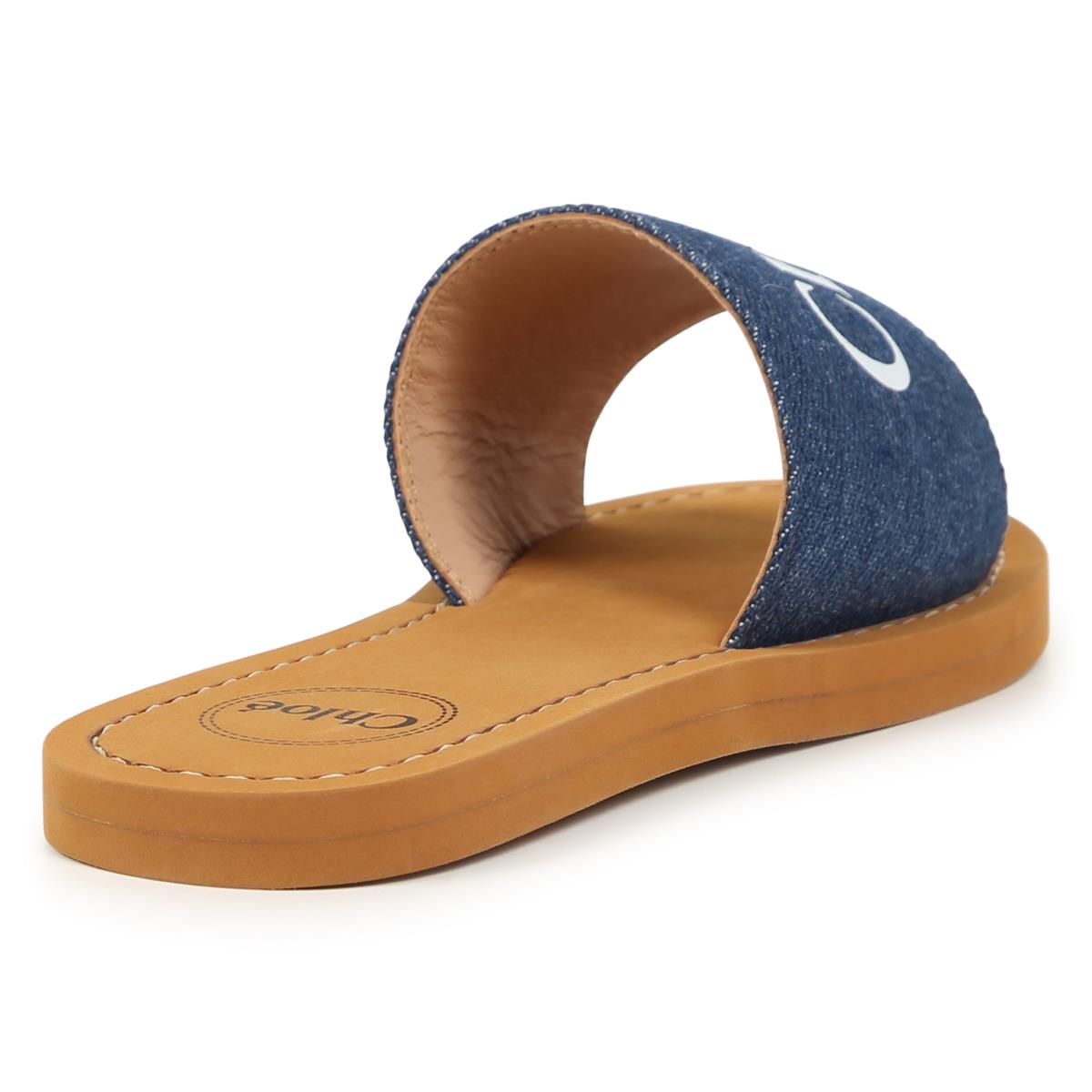 Girls Blue Logo Slippers