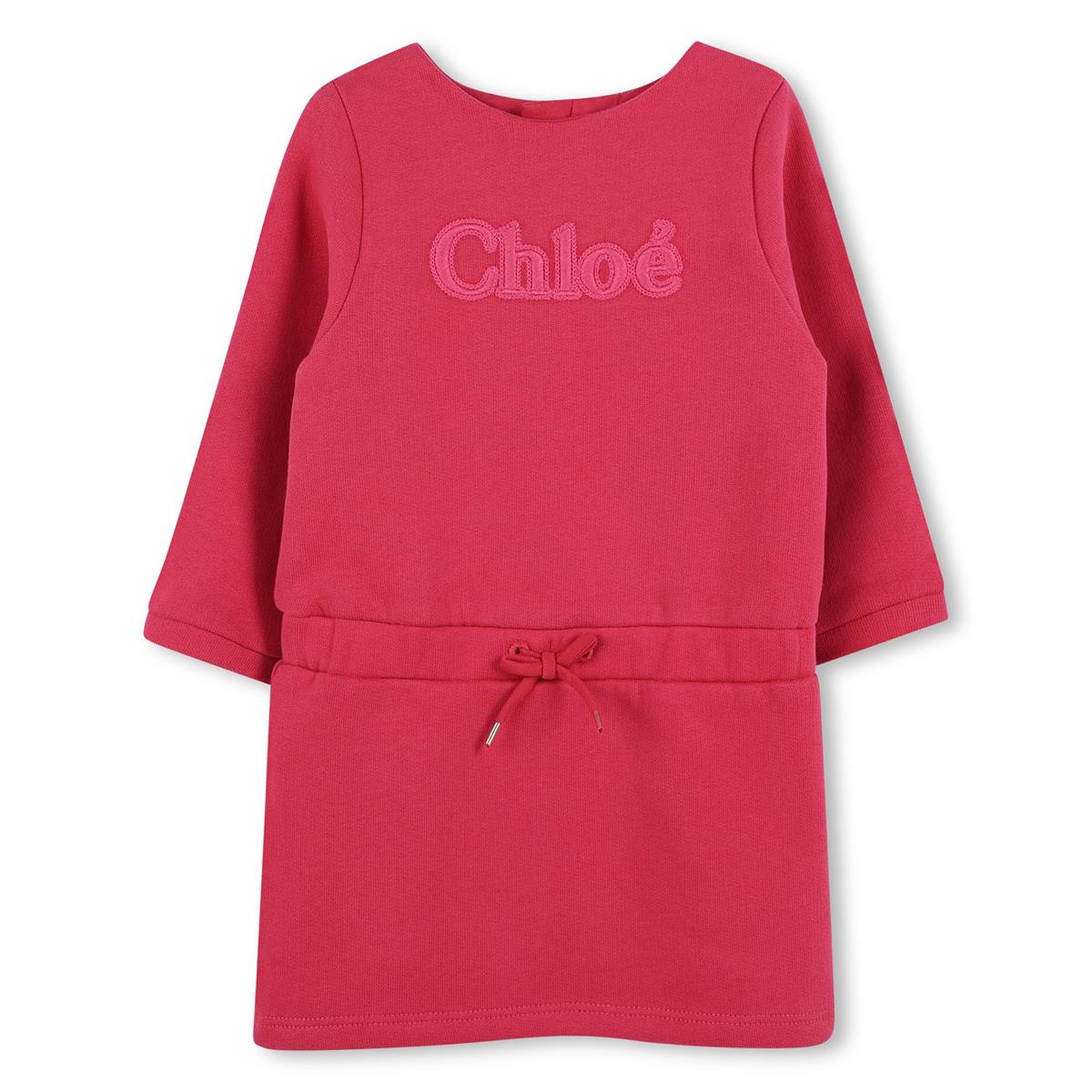 Baby Girls Fuchsia Logo Cotton Dress