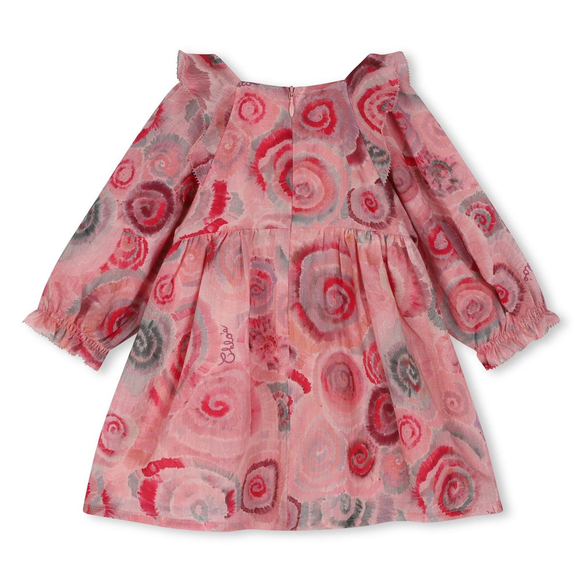 Baby Girls Pink Flower Wool Dress