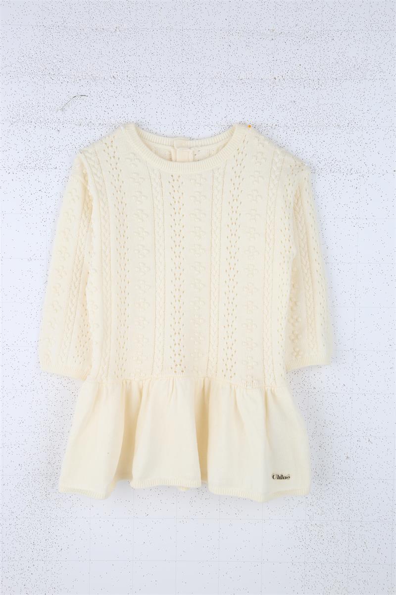 Baby Girls Beige Cotton Dress