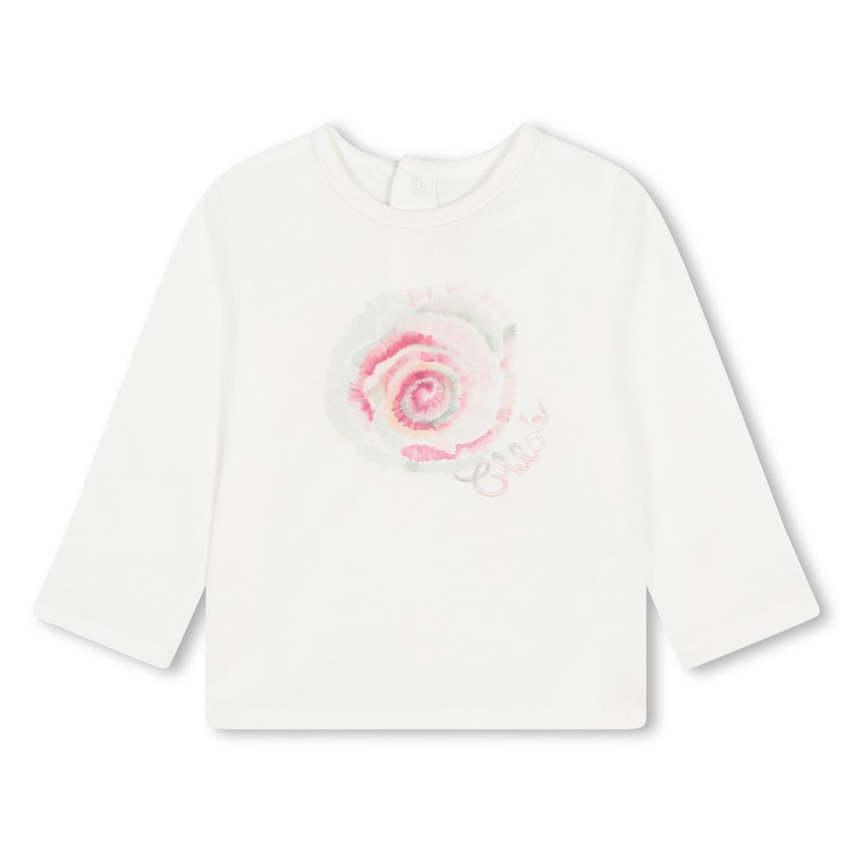 Baby Girls White Cotton T-Shirt