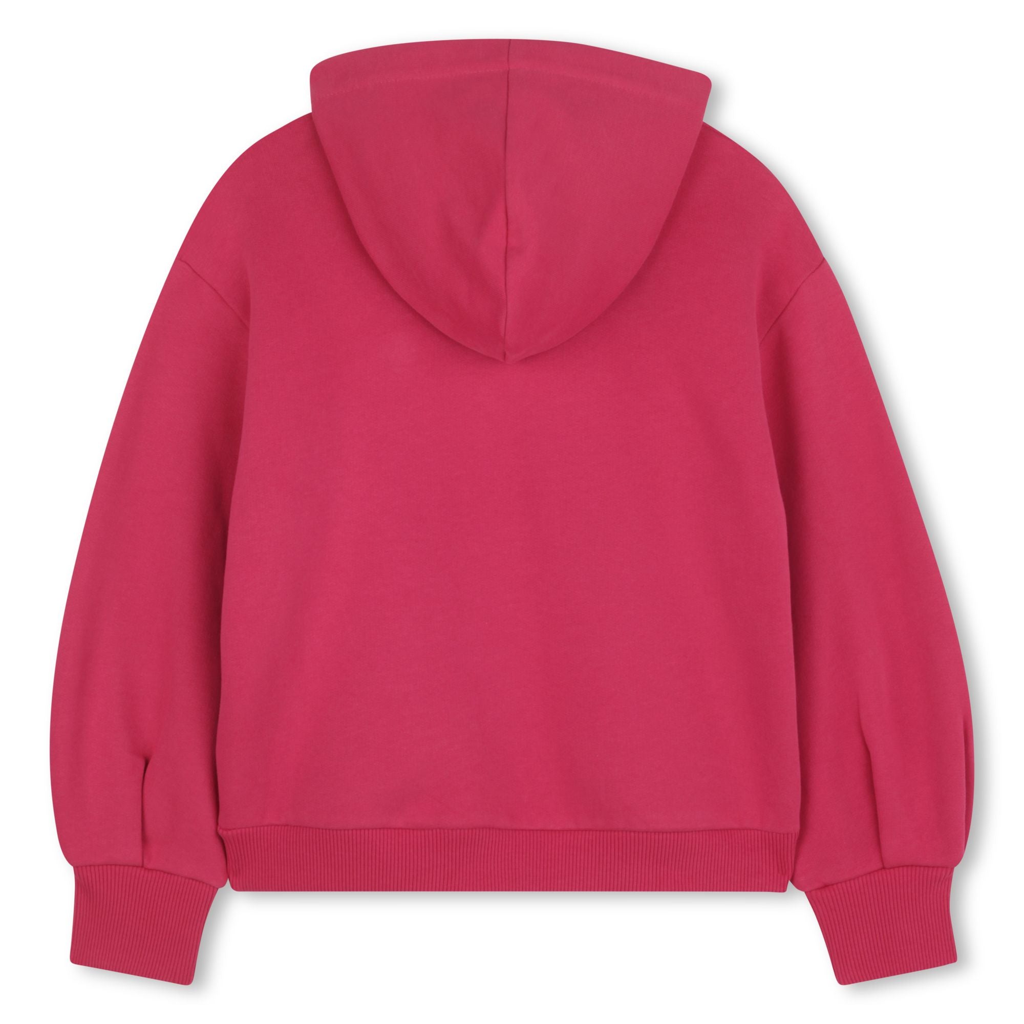 Girls Fuchsia Hooded Cotton Sweatshirt