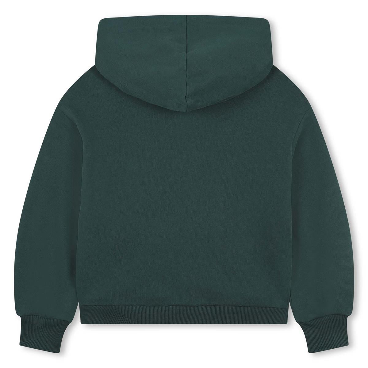 Girls Green Hooded Cotton Sweatshirt