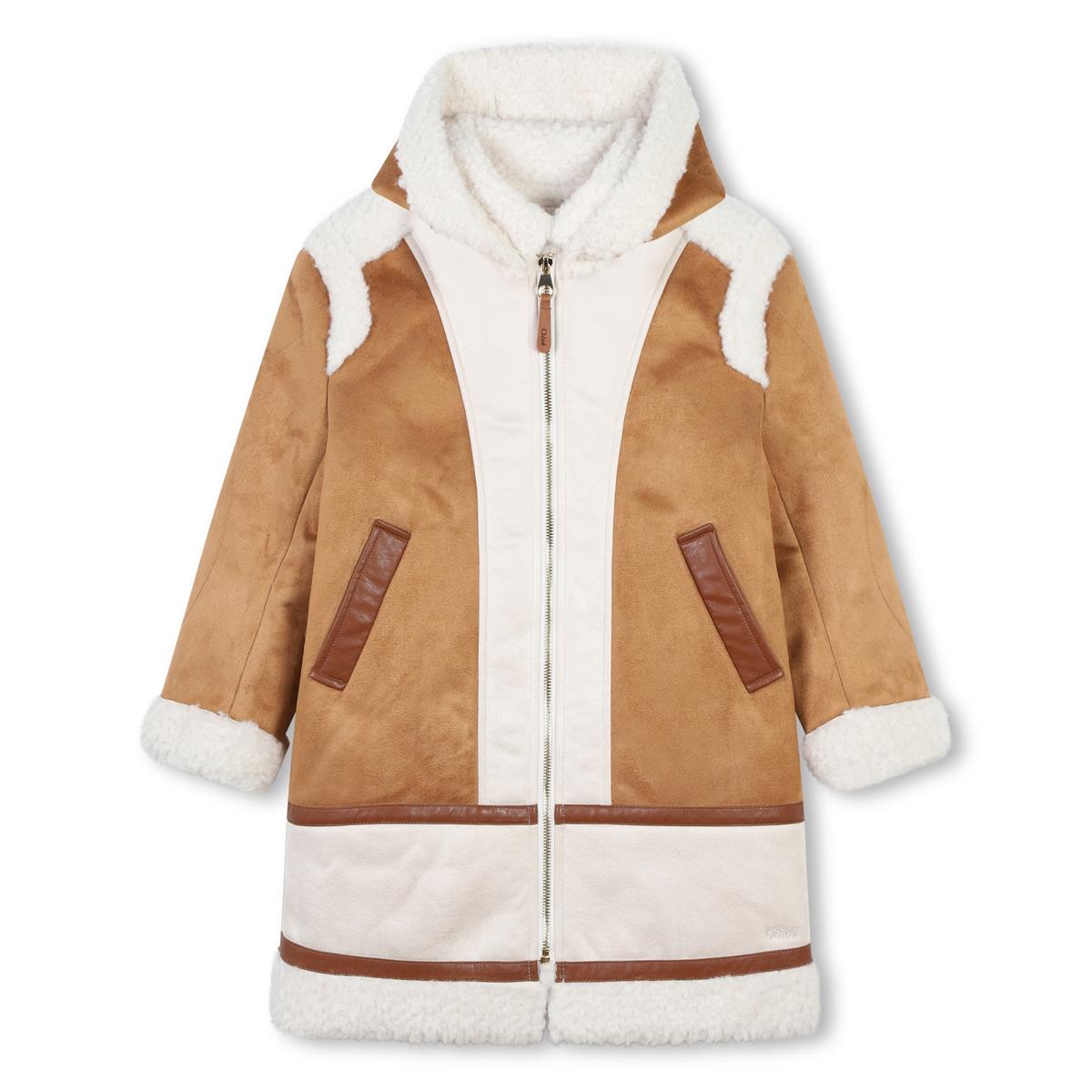 Girls Brown Hooded Coat