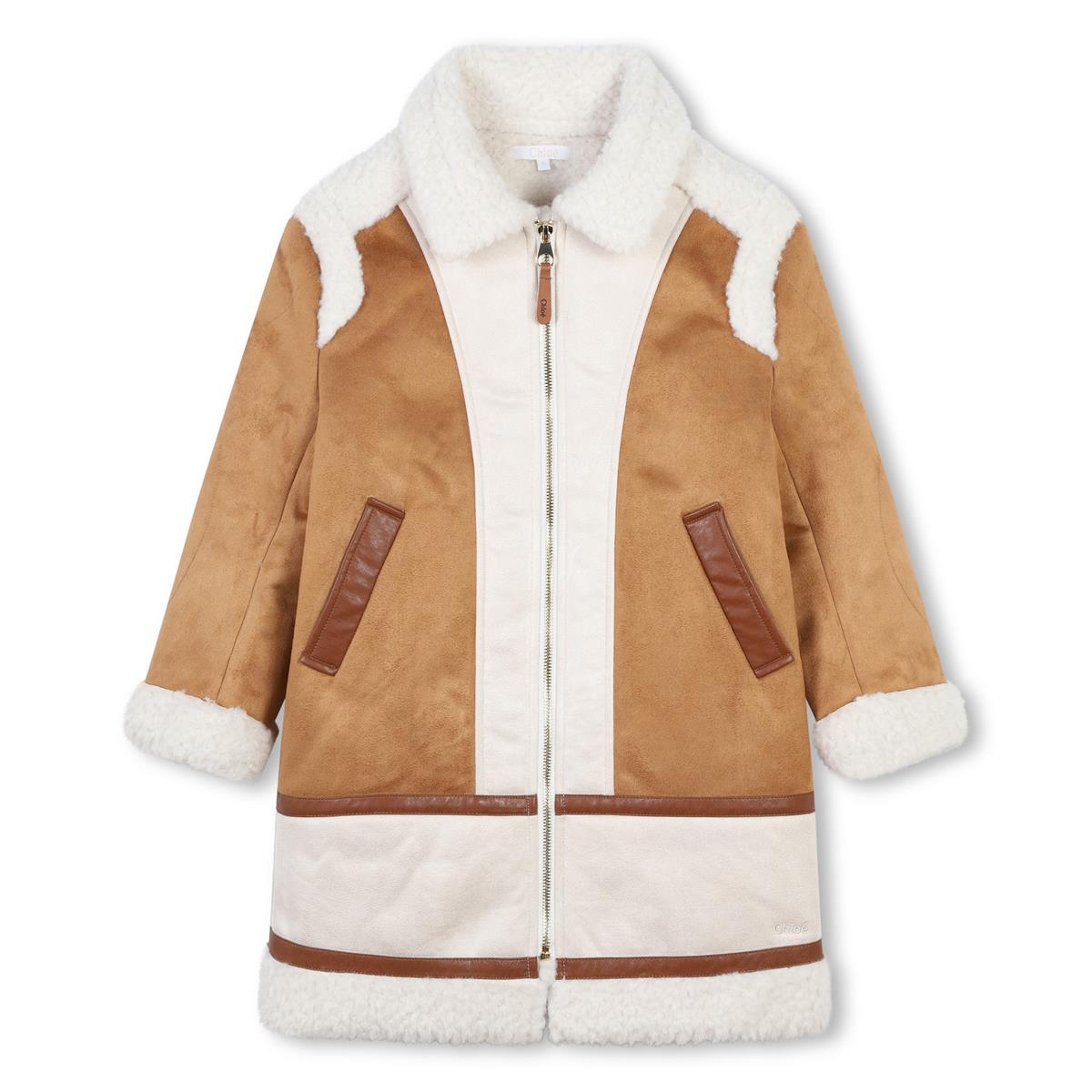 Girls Brown Hooded Coat