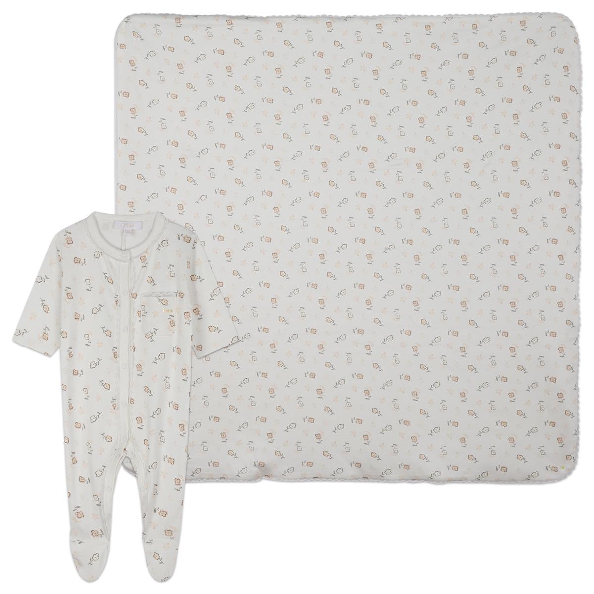 Baby Girls Rose Printed Cotton Set