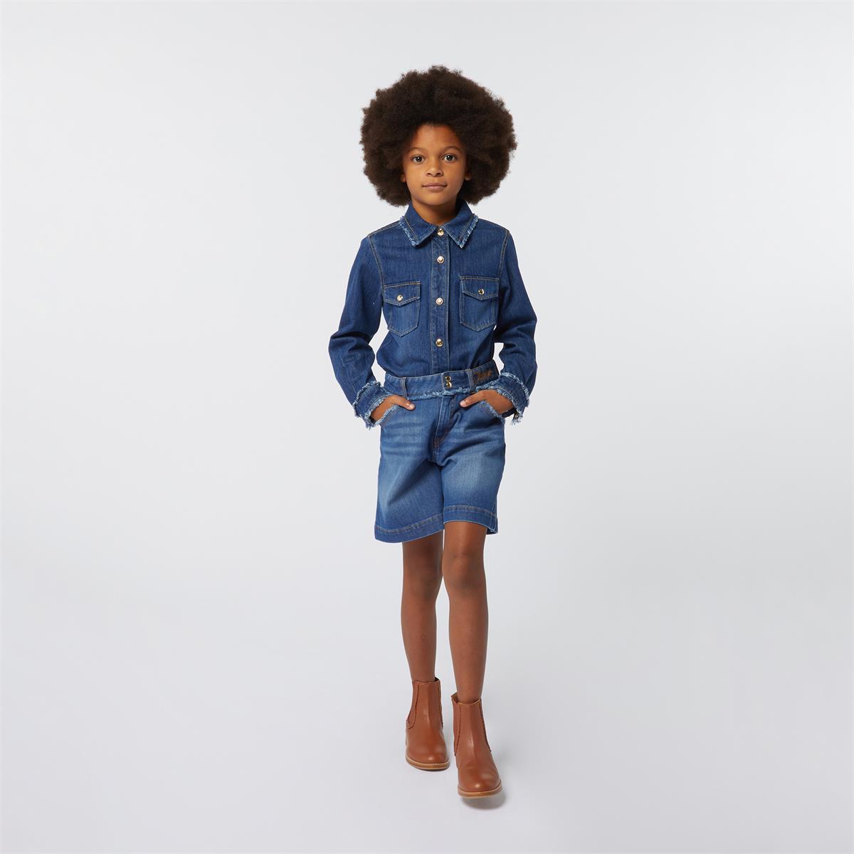 Girls Blue Denim Shirt