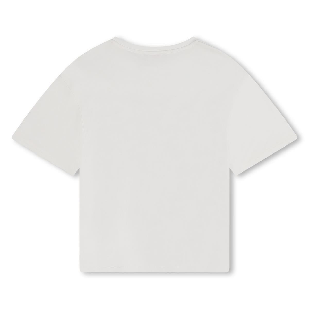 Girls White Cotton T-Shirt