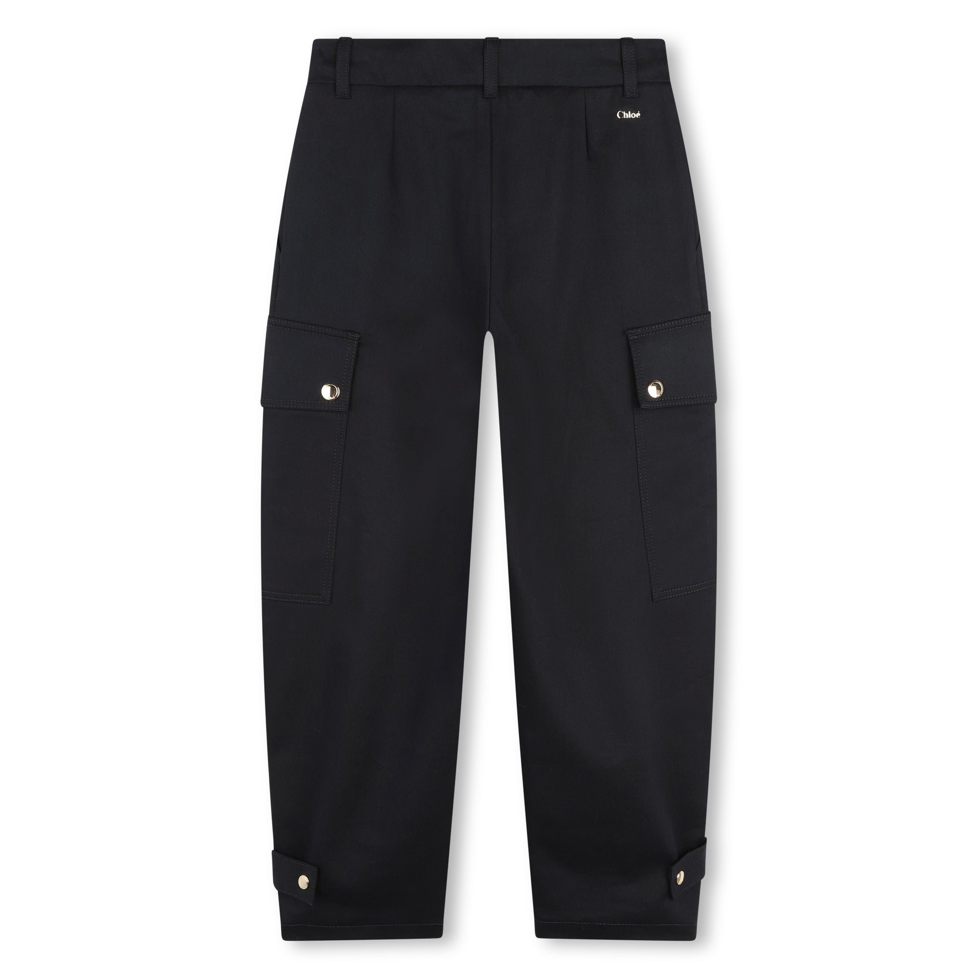 Girls Dark Blue Cotton Trousers