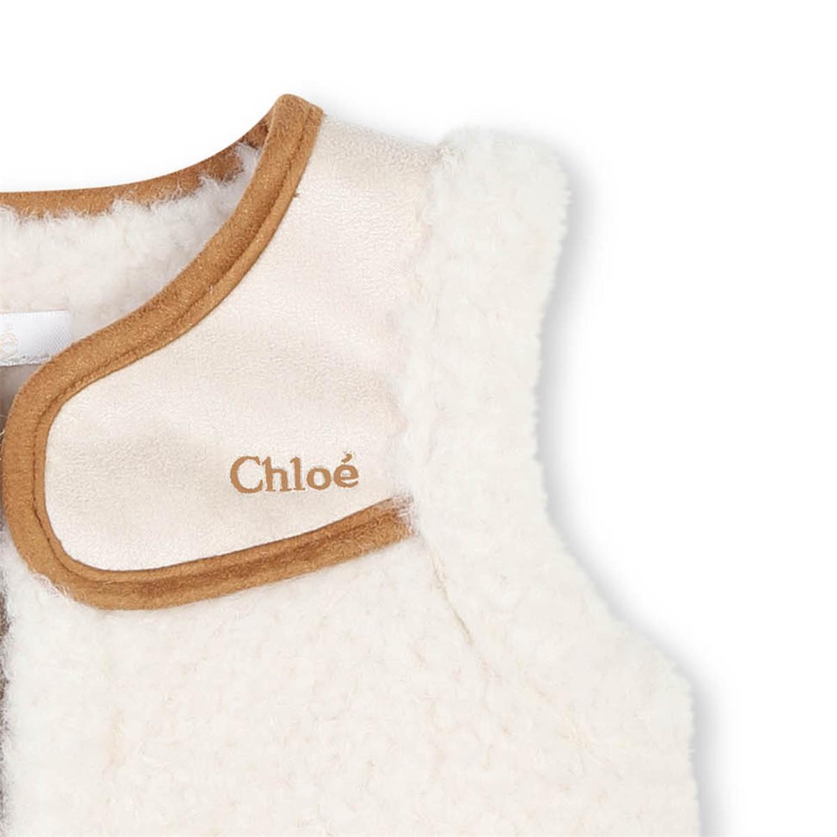 Baby Girls Beige Sherpa Gilet