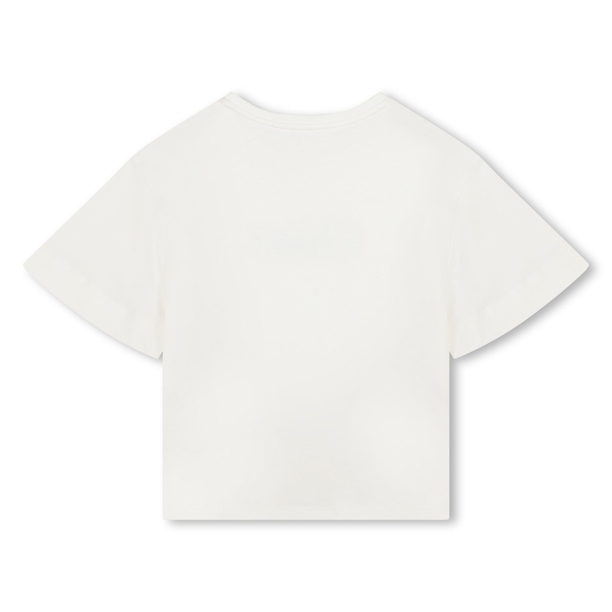 Girls White Logo Cotton T-Shirt