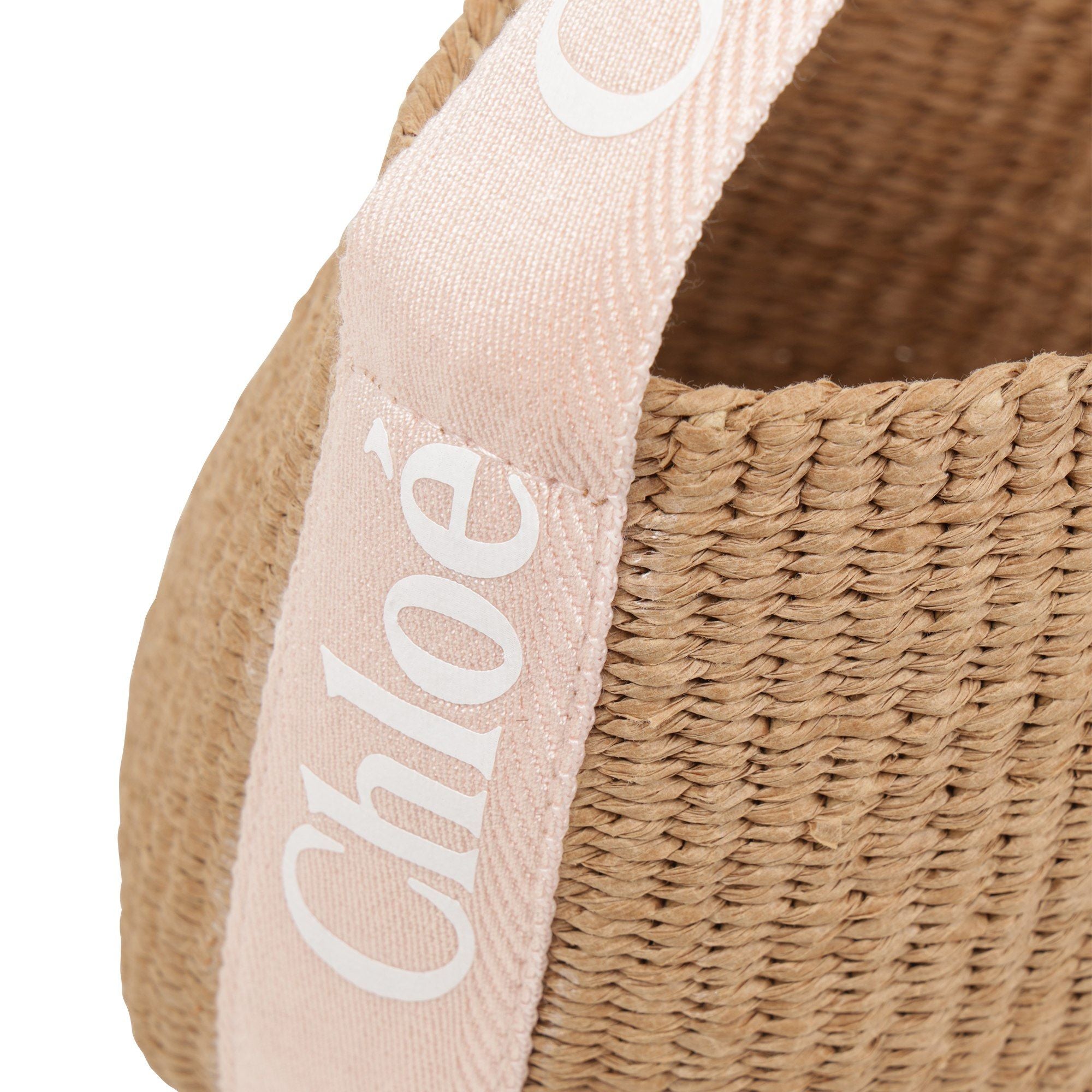 Girls Beige Woven Handbag(L17cmxH18cm)