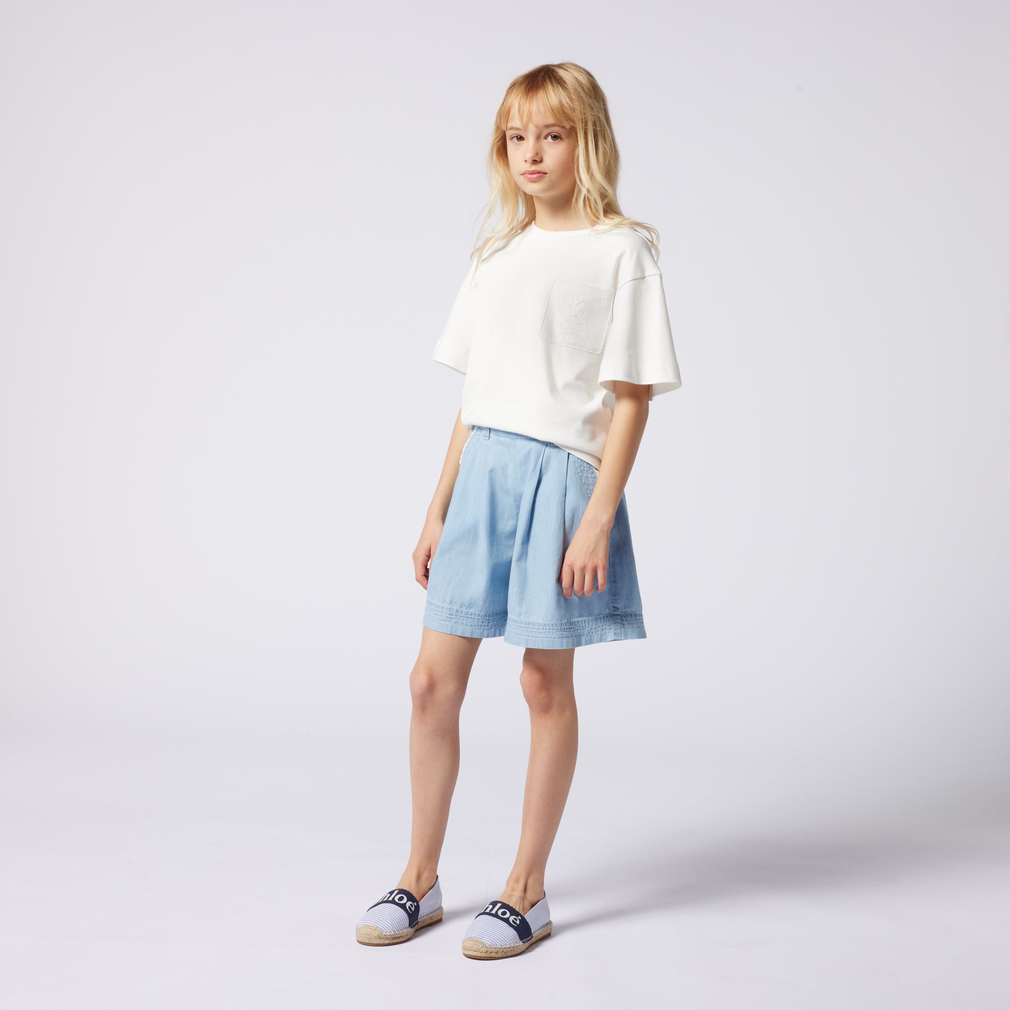 Girls Blue Denim Shorts