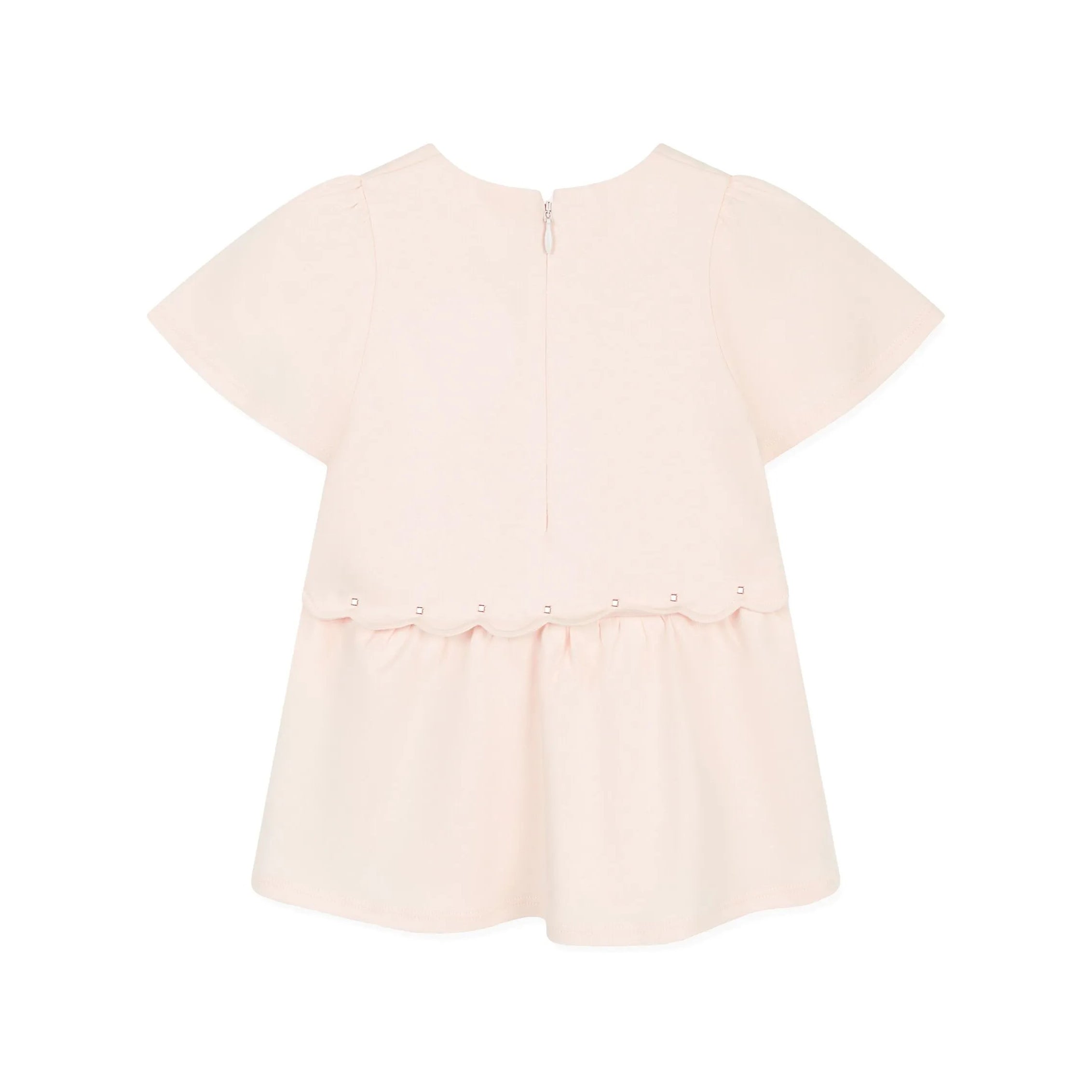 Baby Girls Light Pink Embroidered Logo Cotton Dress