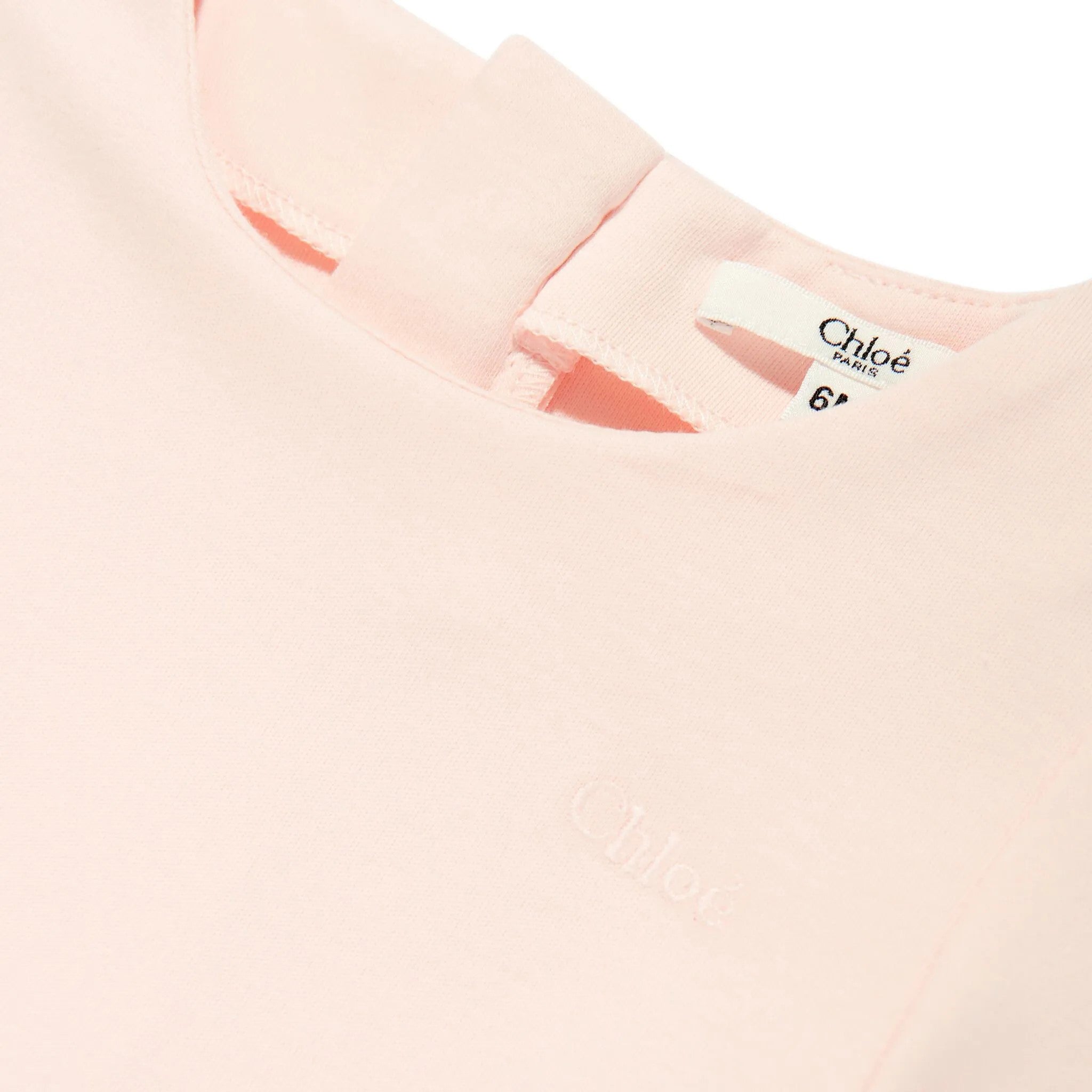 Baby Girls Light Pink Embroidered Logo Cotton Dress