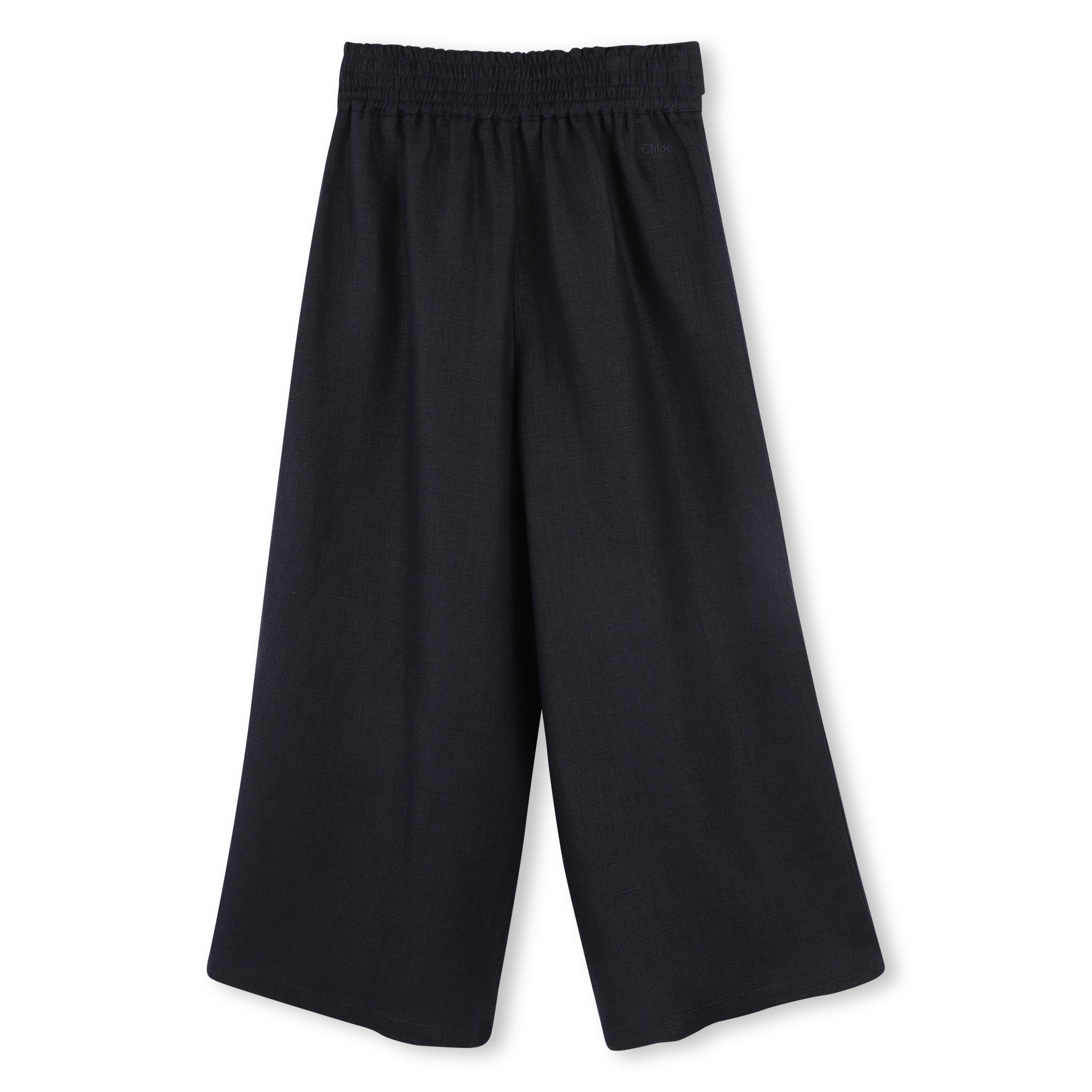Girls Dark Blue Linen Trousers