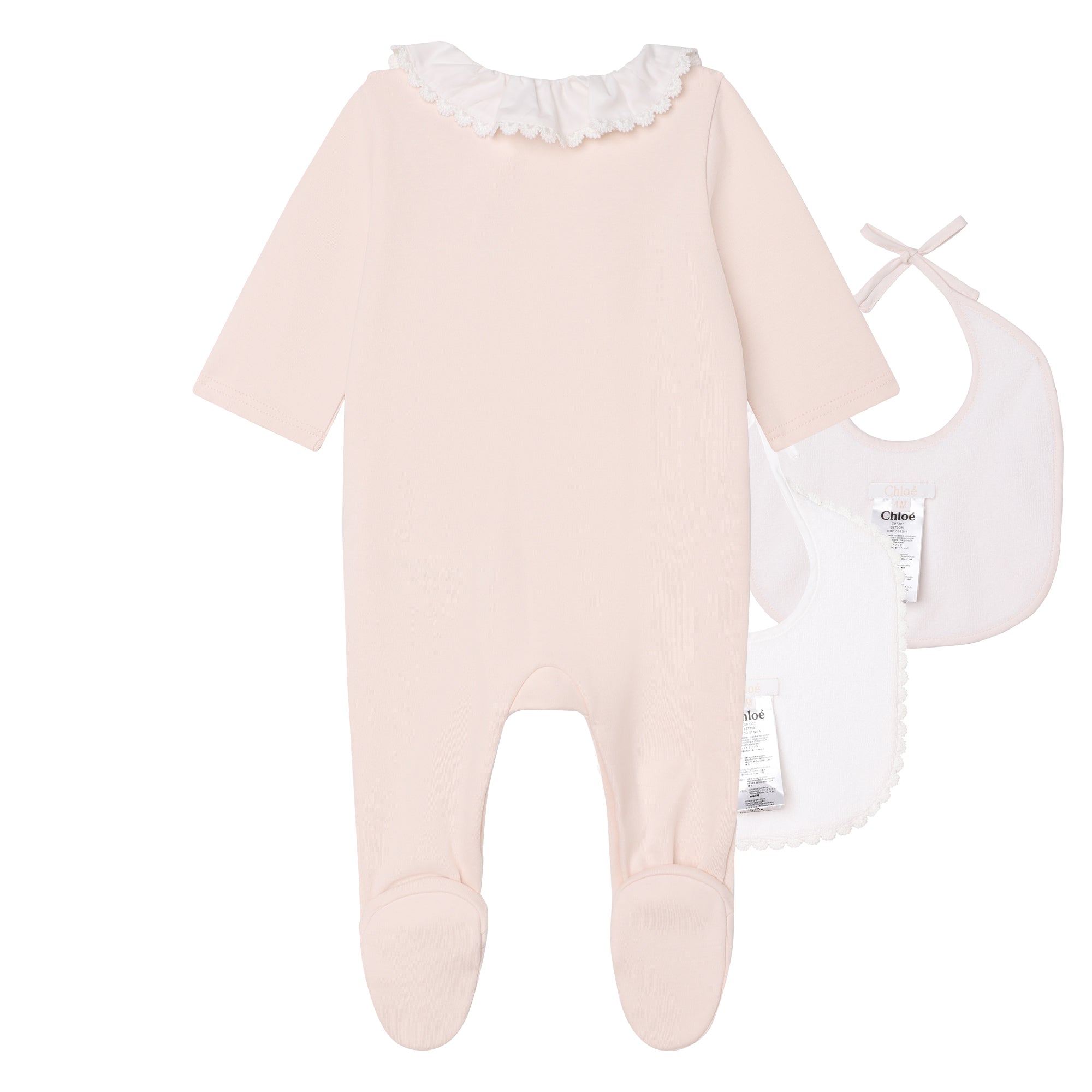 Baby Girls Light Pink Cotton Babysuit Set