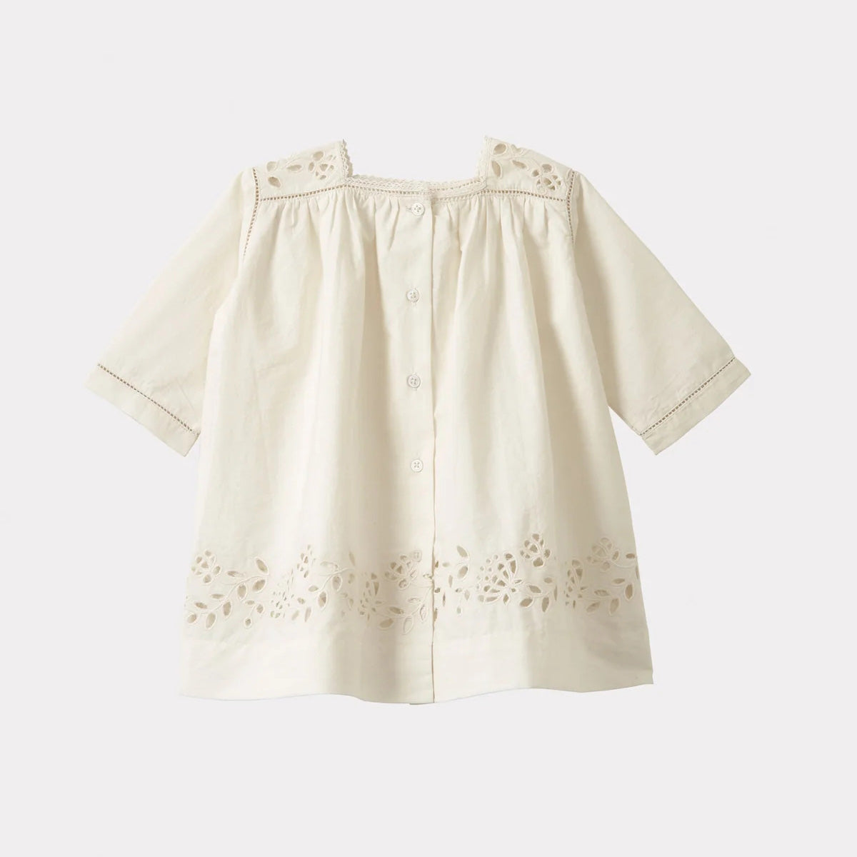 Baby Girls White Embroidered Cotton Dress