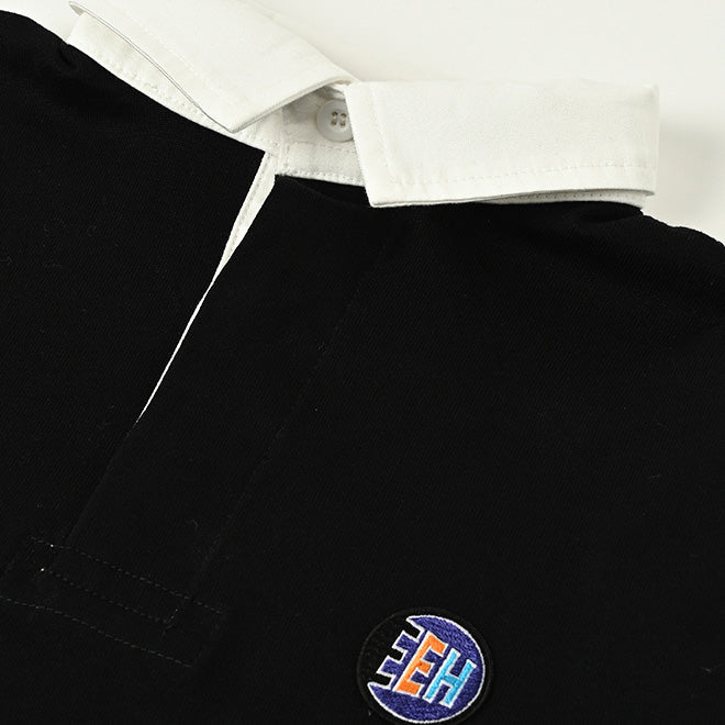 Boys & Girls Black Cotton Polo Shirt