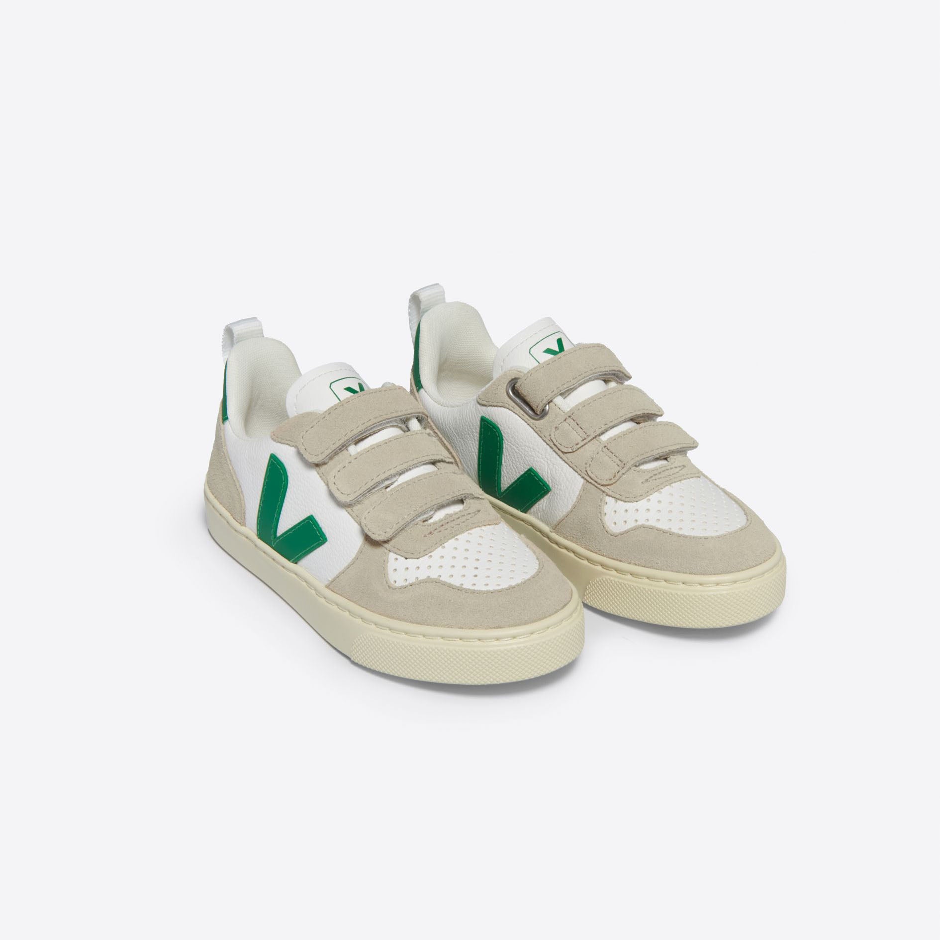 Boys & Girls White "V-10" Shoes