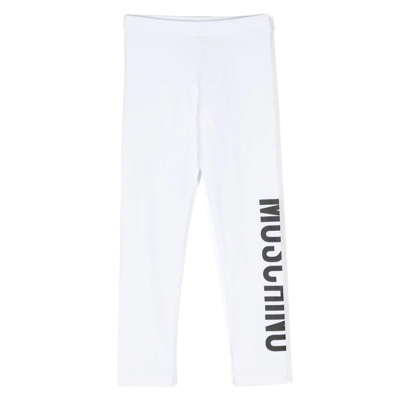 Girls White Logo Cotton Leggings