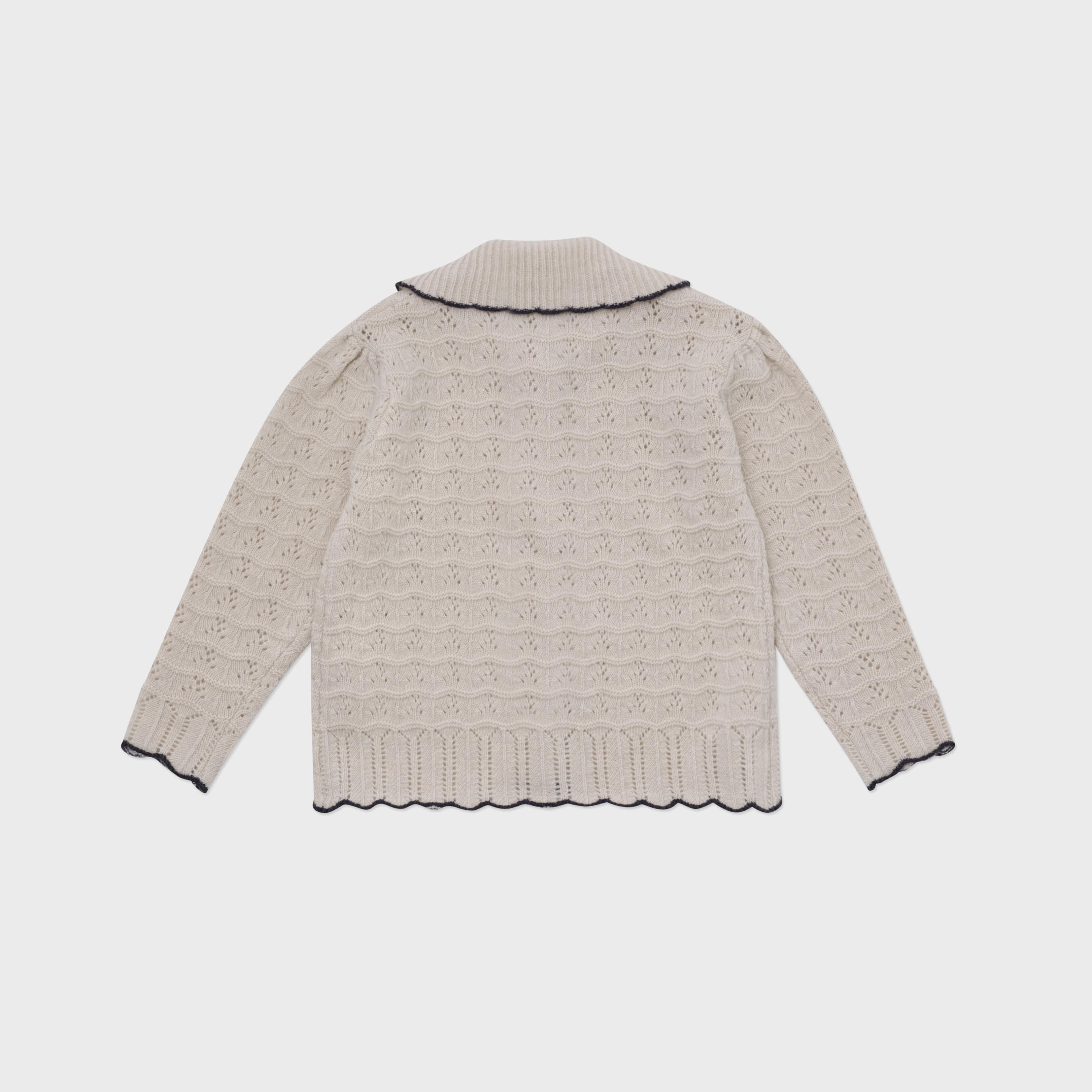 Girls Beige Wool Cardigan