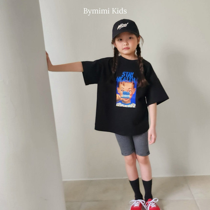 Boys & Girls Black Printed Cotton T-Shirt