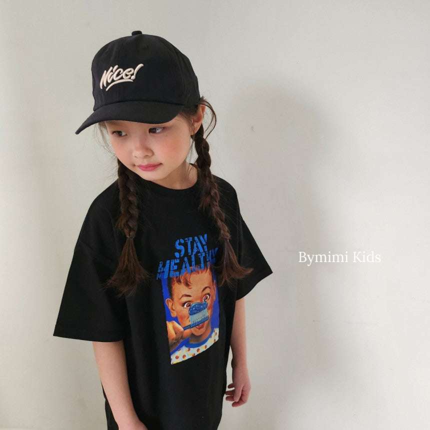 Boys & Girls Black Printed Cotton T-Shirt