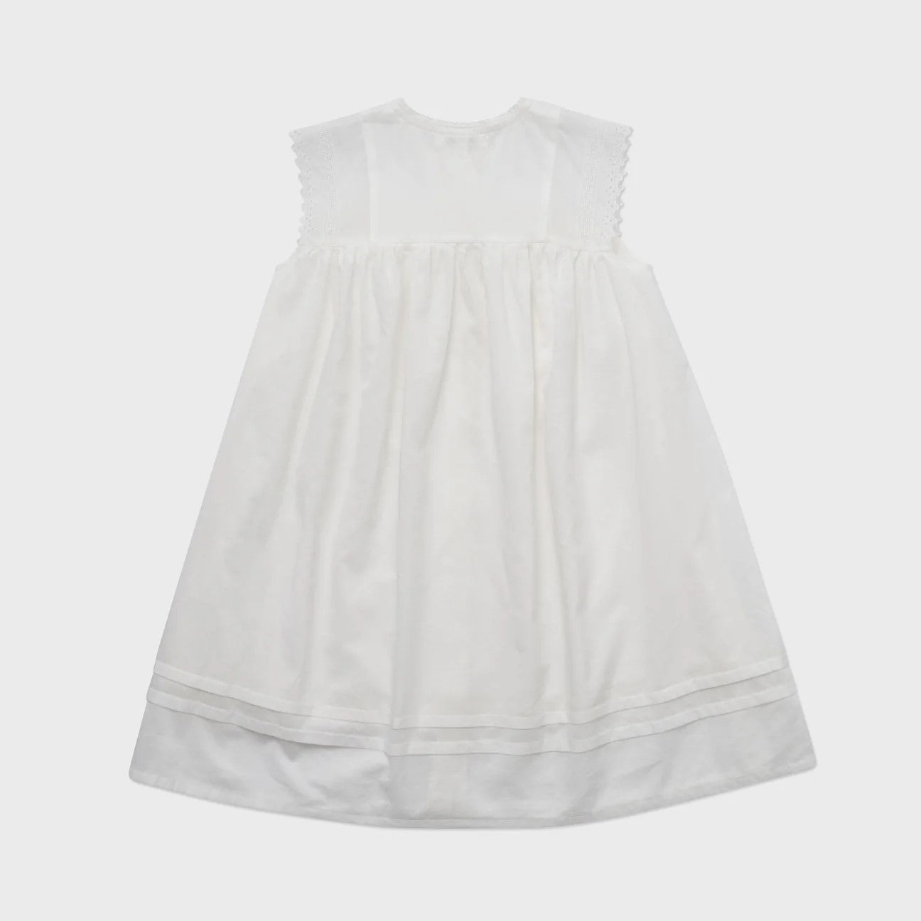 Girls White Cotton Dress
