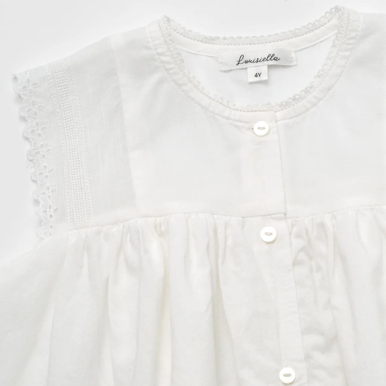 Girls White Cotton Dress