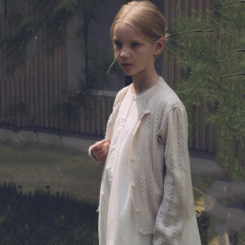 Girls White Cotton Dress