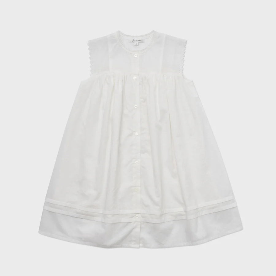 Girls White Cotton Dress