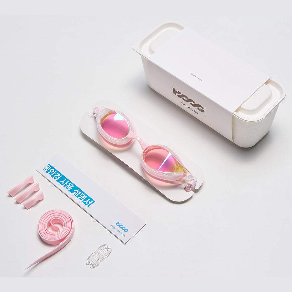 Adult Pink Rubber Ring Racing Goggles(DALI_WHPK)