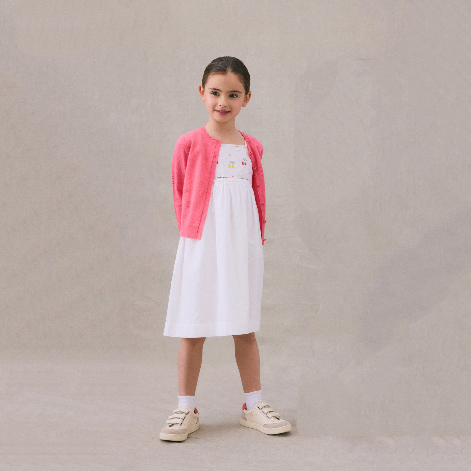 Girls Candy Pink Cashmere Cardigan