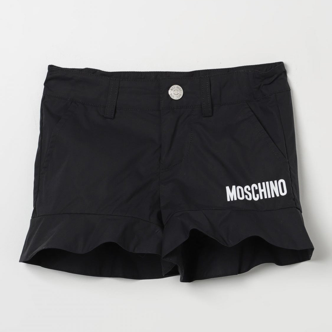 Girls Black Cotton Shorts