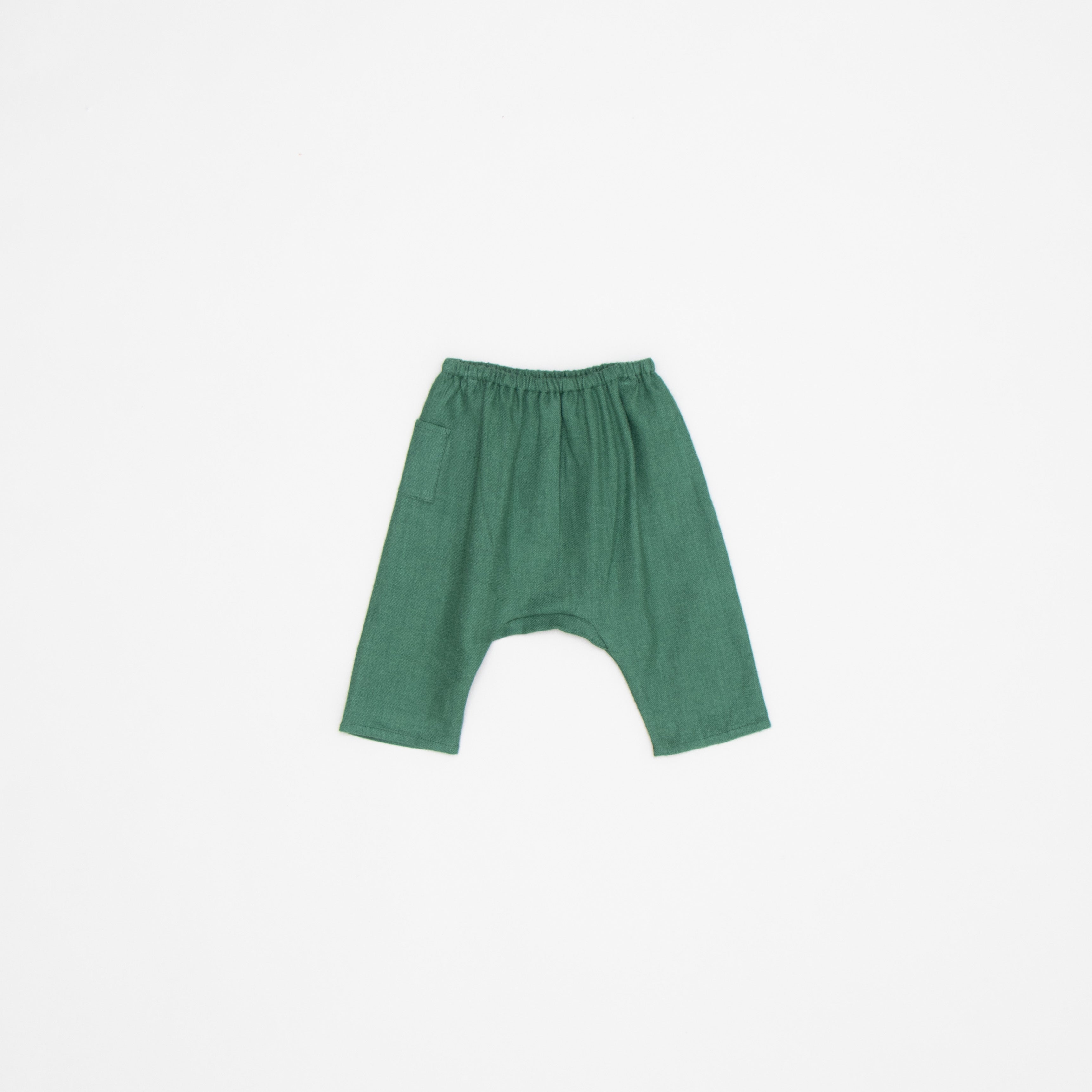 Baby Boys & Girls Green Linen Trousers